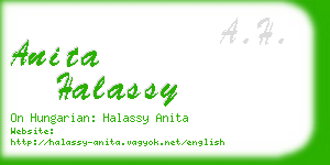 anita halassy business card
